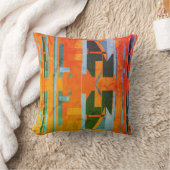 オレンジグリーン金ゴールドブルーイエローサウスウエストアートルック クッション (ブランケット)