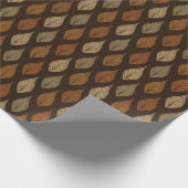 オレンジグリーン&クリーム紅葉 ラッピングペーパー (角)