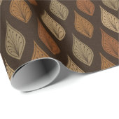 オレンジグリーン&クリーム紅葉 ラッピングペーパー (ロールコーナー)