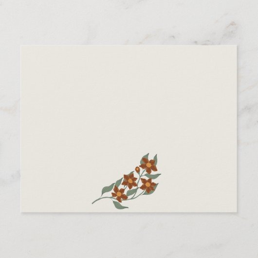 オレンジグルーヴィレトロアーチフローラウェディングレセプション エンクロージャーカード (裏面)