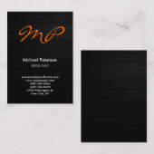 オレンジグレイ木柄モノグラム名刺 名刺 (正面/裏面)