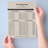 オレンジグレシンプルー縁どの価格表4 チラシ (手)