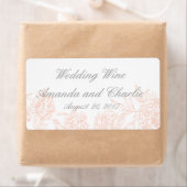 オレンジグレーフローラヴィンテージウェディングワインラベル ラベル (インサイチュ)