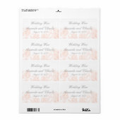 オレンジグレーフローラヴィンテージウェディングワインラベル ラベル (フルシート)