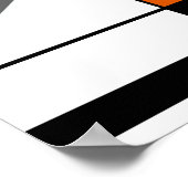 オレンジグレーブラックモザイク様抽象デザイン ポスター (角)