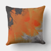 オレンジグレーブラック抽象芸術 クッション (裏面)