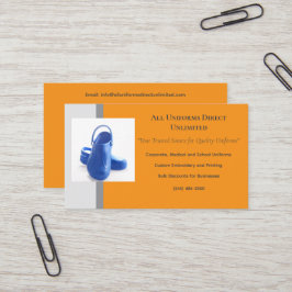 オレンジグレーブルーメディカルクロッグユニフォーム 名刺