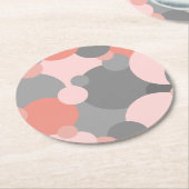 オレンジグレー分子紙コースター ラウンドペーパーコースター (アングル)