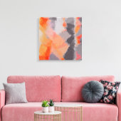 オレンジグレー抽象芸術 キャンバスプリント (インサイチュ (リビング))