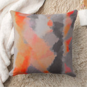 オレンジグレー抽象芸術 クッション (ブランケット)