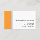 オレンジグレー縁どモダンスタイリッシュホワイト 名刺 (裏面)