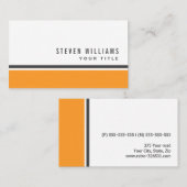 オレンジグレー縁どモダンスタイリッシュホワイト 名刺 (正面/裏面)