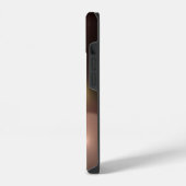 オレンジグレー量子バブル抽象芸術 iPhoneケース (左側面)