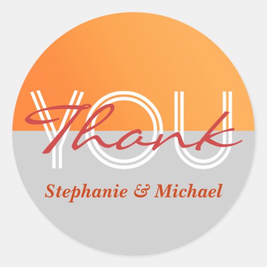 オレンジグレ結婚ーの感謝していお前 ラウンドシール (正面)