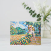 オレンジグローブの女性 ポストカード (スタンド正面)