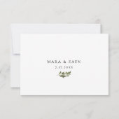 オレンジグローブ柑橘類結婚の食物アレルギーRSVP 出欠カード (裏面)