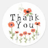 オレンジケシありがとう ラウンドシール (正面)