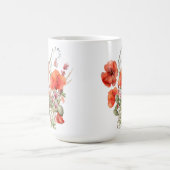 オレンジケシが白に コーヒーマグカップ (中央)