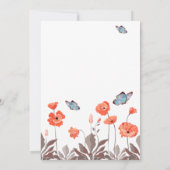 オレンジケシとブルー蝶のフローラ結婚ズ 招待状 (裏面)