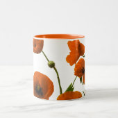 オレンジケシによってはシックな水彩画の花のギフトが開花します ツートーンマグカップ (中央)