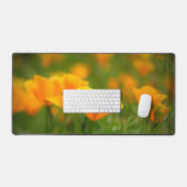 オレンジケシのカリフォルニアのケシ畑 デスクマット (キーボード&マウス)