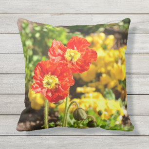 オレンジケシの屋外のthrowpillow クッション
