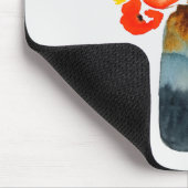 オレンジケシの花の水色 マウスパッド (コーナー)