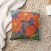 オレンジケシの装飾用クッション クッション (ブランケット)