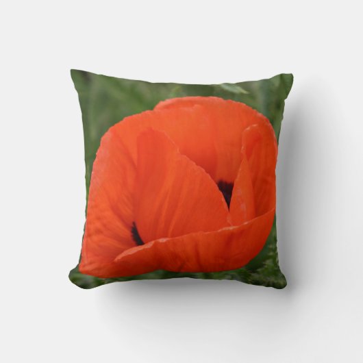 オレンジケシの装飾用クッション クッション (正面)