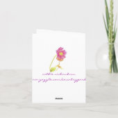 オレンジケシのGladiolaの花の水彩画は感謝していしています サンキューカード (裏面)