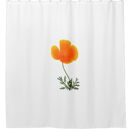 オレンジケシ シャワーカーテン (正面)