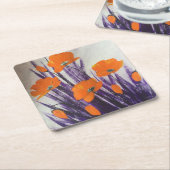 オレンジケシ  スクエアペーパーコースター (アングル)