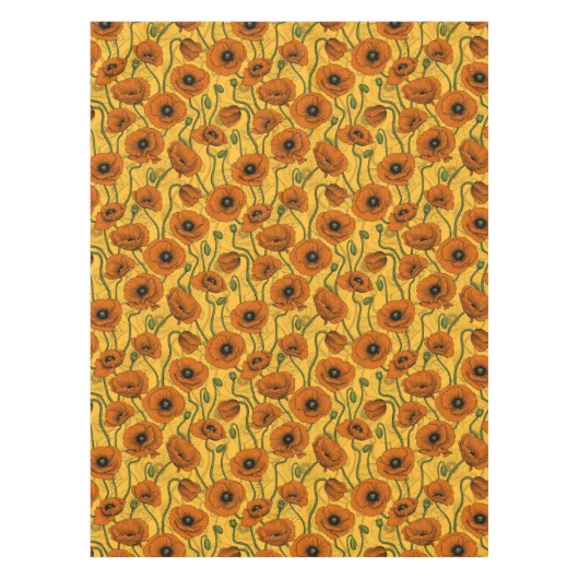 オレンジケシ テーブルクロス (正面)