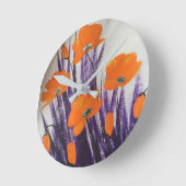 オレンジケシ  ラウンド壁時計 (傾斜)