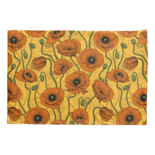 オレンジケシ 枕カバー (裏面-左)