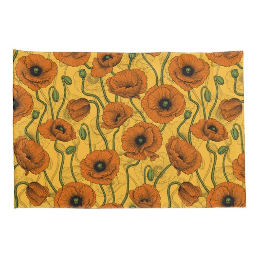 オレンジケシ 枕カバー (裏面-右)