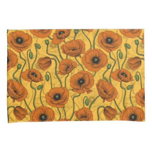 オレンジケシ 枕カバー (正面右)