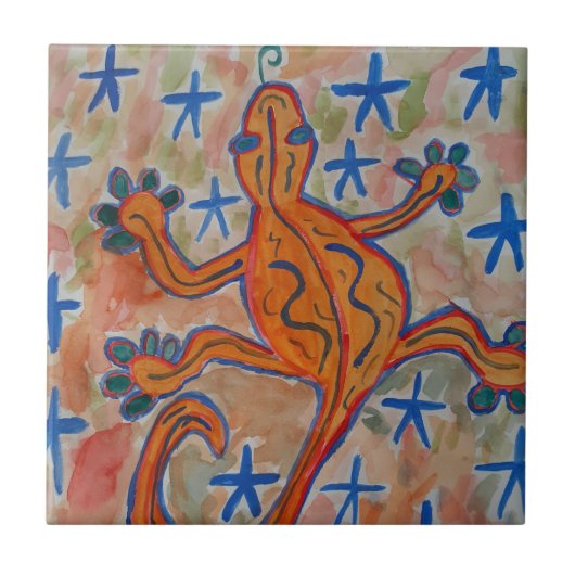 オレンジゲッコセラミックタイル タイル (正面)