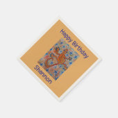 オレンジゲッコ誕生日 スタンダードカクテルナプキン (角)