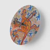 オレンジゲッコ ラウンド壁時計 (傾斜)