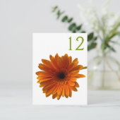 オレンジゲルベラデイジーテーブル番号カード ポストカード (スタンド正面)
