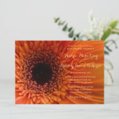 オレンジゲルベラデイジーマクロ結婚式招待状 招待状 (スタンド正面)