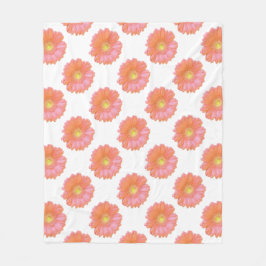 オレンジゲルベラデイジー フリースブランケット