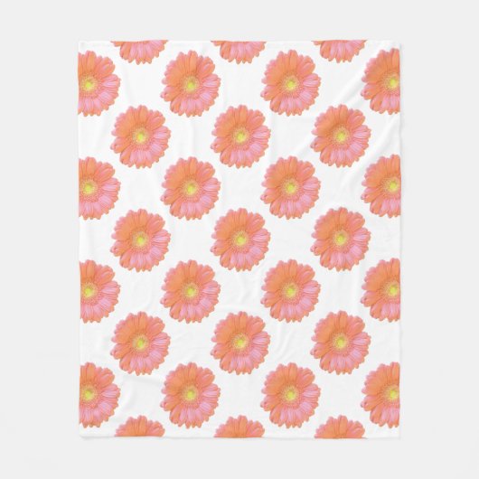 オレンジゲルベラデイジー フリースブランケット (正面)