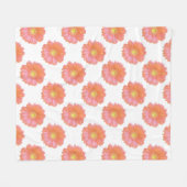 オレンジゲルベラデイジー フリースブランケット (正面(横))