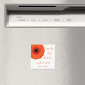 オレンジゲルベラ日付を保存 マグネット (インサイチュ (食洗機))