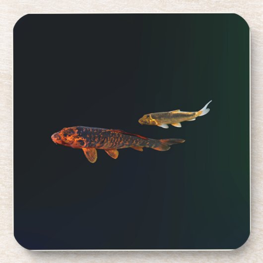 オレンジコイと金ゴールドコイ コースター (正面)
