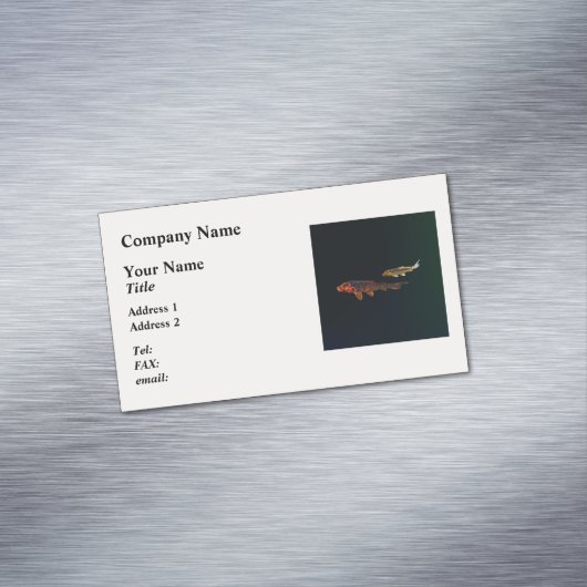 オレンジコイと金ゴールドコイ マグネット名刺 (インサイチュ)