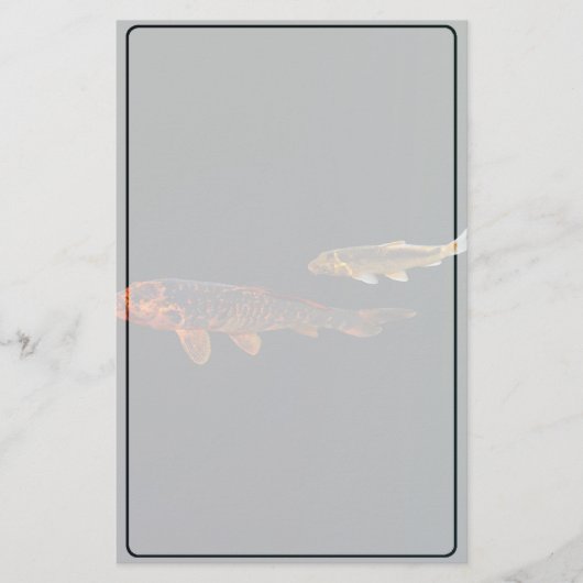 オレンジコイと金ゴールドコイ 便箋 (正面)