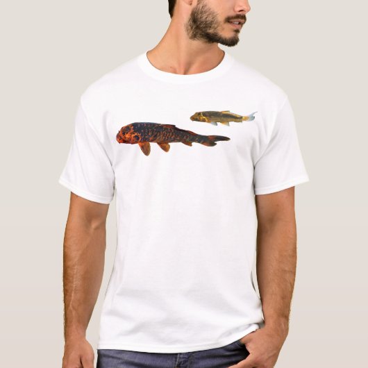 オレンジコイと金ゴールドコイ Tシャツ (正面)